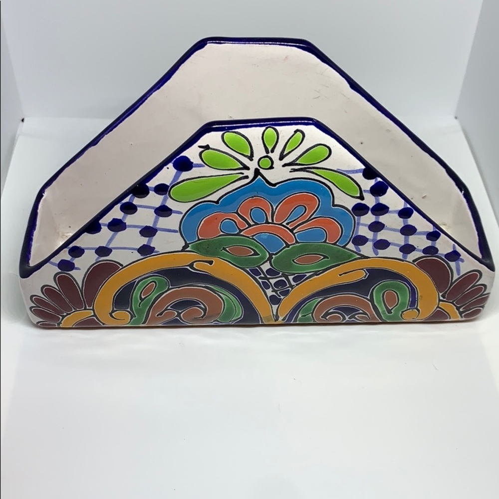 Mexican pottery card or napkin holder